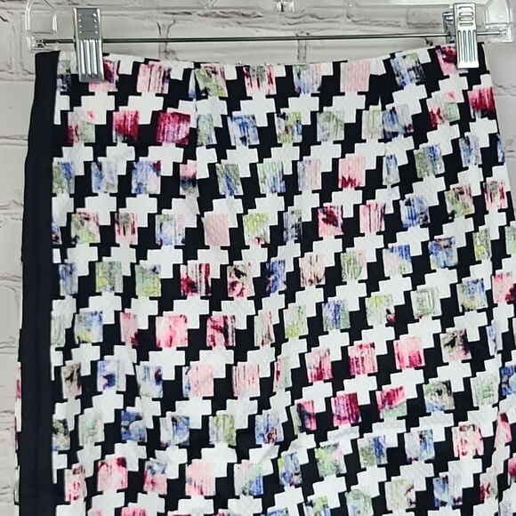 White House Black Market Houndstooth Mixed Print Pencil Skirt Twill Office Wear - Picture 3 of 10